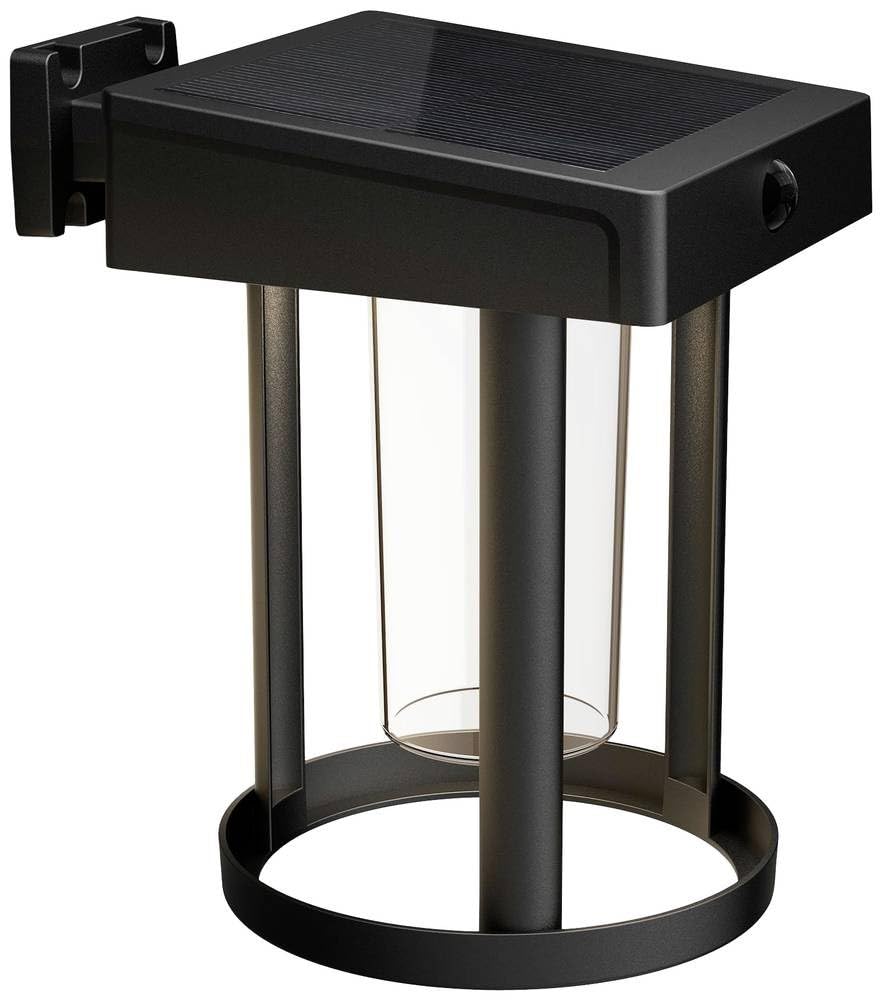 Philips Lighting Camill UltraEfficient Outdoor Solar wall Light, Round, 1.4W, 3000K, Black, Clear, Motion Sensor, IP44 Weatherproof