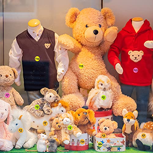 2800 Pcs Garage Sale Price Stickers, 3/4" Round Pricing Labels In Bright Colors (Neon Pink/Yellow/Orange/Green) #TOP3