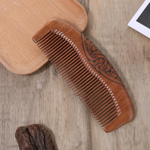 Peine pequeño de madera tallada para cabello y barba miniatura 6