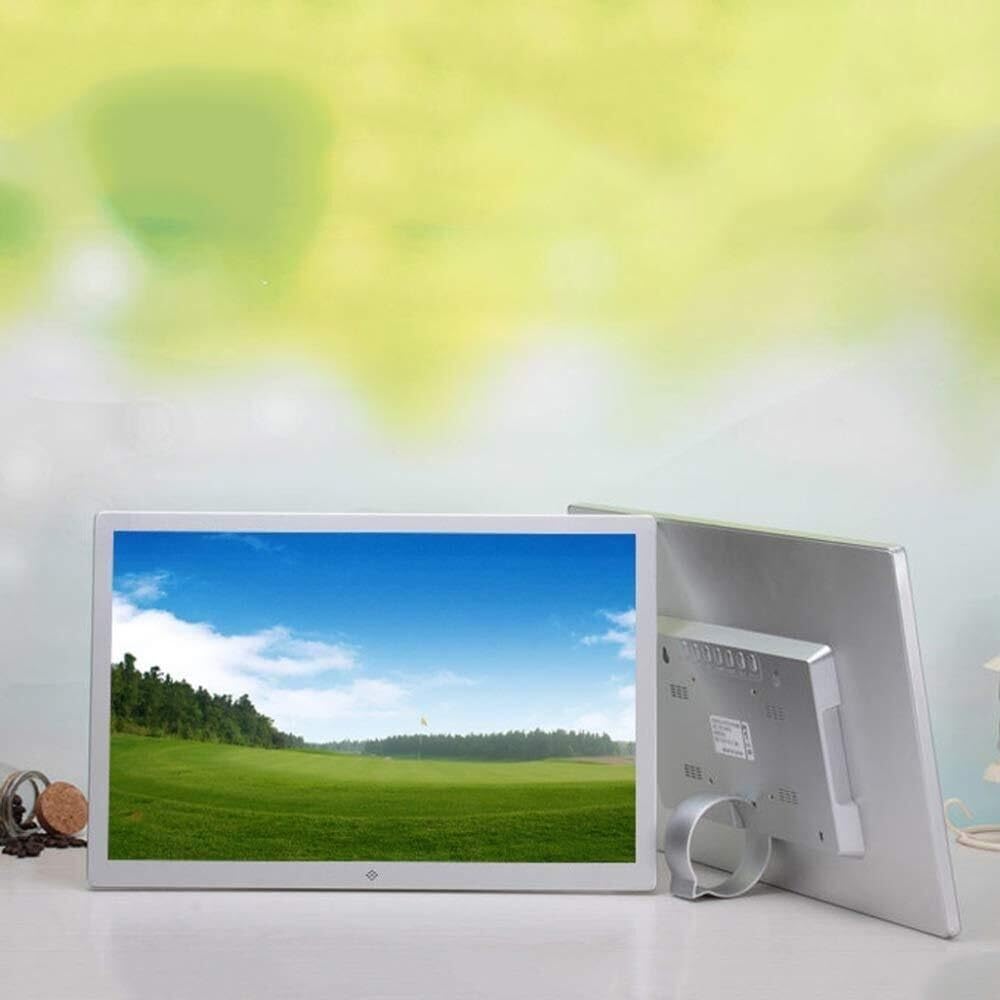 17-calowa cyfrowa ramka do zdjęć i odtwarzacz reklam HD, wyświetlacz FHD IPS 1400x900, obsługa USB/SD, wideo 1080p, kolor srebrny (styl 9 33,3 cala)