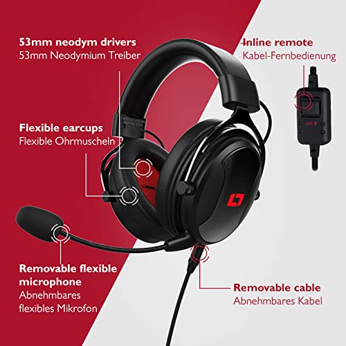 Lioncast LX55 Gaming Headset mit Mikro für Playstation 5 / PS5 / PS4 / Switch/PC, brachialer HiFi Stereo Sound mit 53mm-High-Performance-Treiber, geschlossene Over-Ear Kopfhörer, AUX/Klinke - Image 3