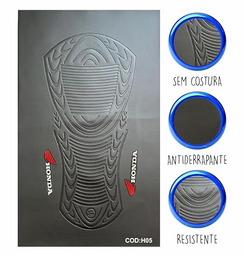 Capa banco de moto emborrachada 3D Preta universal Honda (LOGO BRANCA COM ASA VERMELHA)