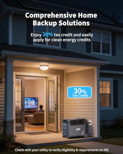 Image of ABOK Ark3600 Portable Power Station, 3840Wh LiFePO4 Battery, 3600W AC Output, Expandable to 11520Wh, 15 Outlets, Solar Generator for Home Backup, RV, Camping, Emergencies