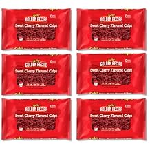 Gurleys Cherry Flavored Baking Chips, Sweet Cherry Chips for Baking, Ideal for Cakes, Cookies, Frosting & Desserts, 10 oz Pack of 6