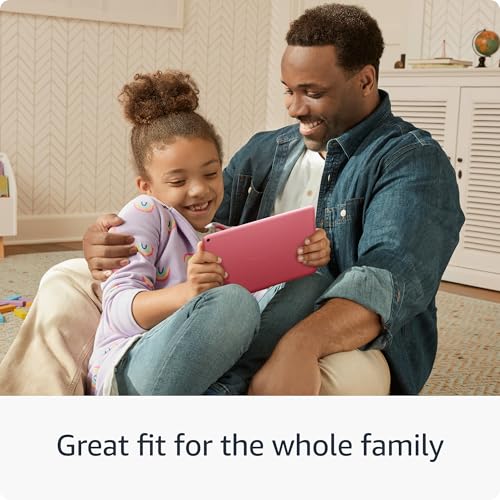Image of Amazon Fire HD 8 tablet (newest model), 8 inch HD Display, 3GB memory, 32GB, designed for portable entertainment, Hibiscus, without lockscreen ads
