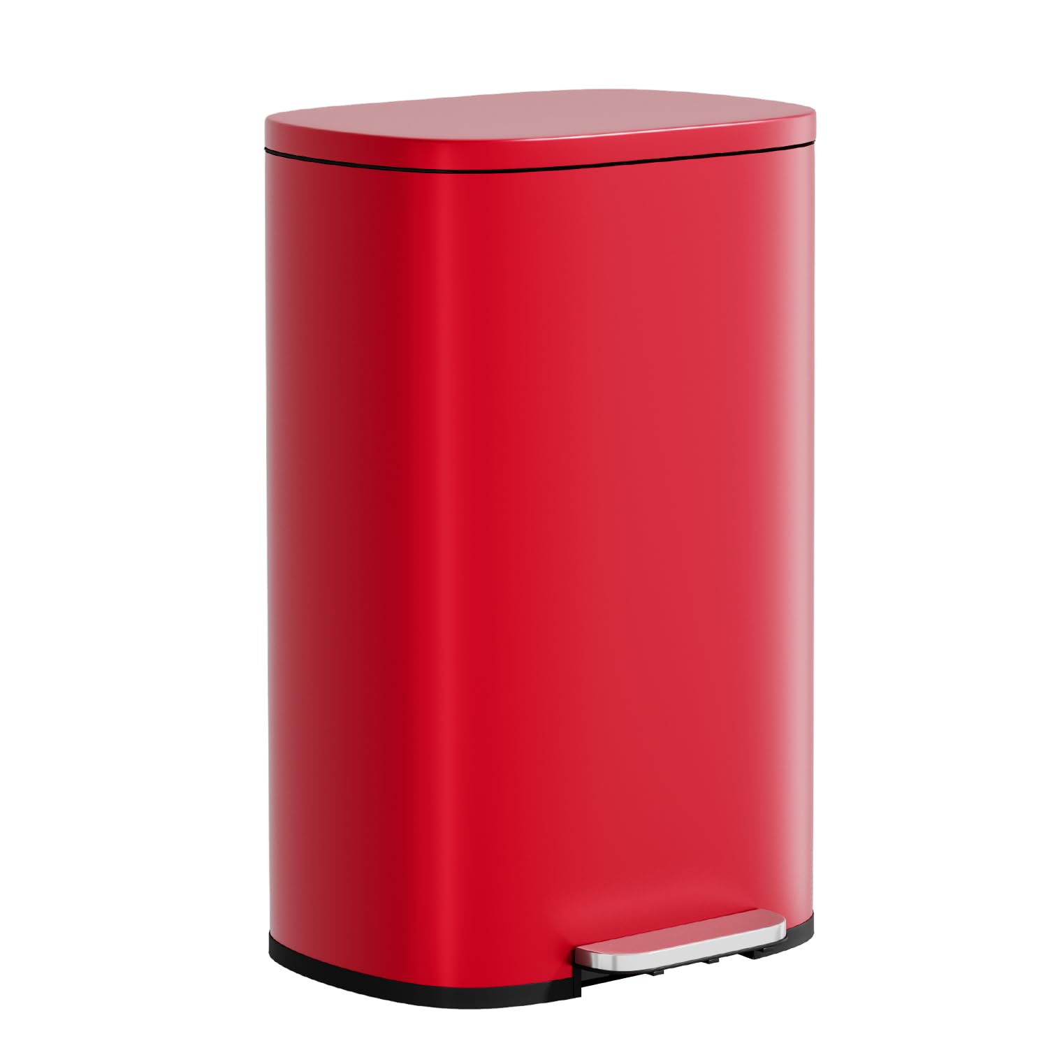 PayLessHere Stainless Steel Trash Can with Lid - Removable Inner Bucket Foot Pedal Soft Close for Office Home