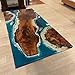 TUZECH Ocean Table Epoxy Dining Table Resin Coffee Table Island Look Table Living Room Table Coastal Table Top Side/End Table Wooden Table Home Décor (Without Stand, 48 x 24 Inches)