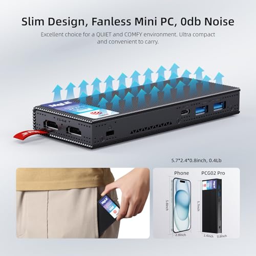 Image of MeLE Fanless PC Stick PCG02 Pro with Win 11 Pro N100(up to 3.4GHz), 8GB DDR4 RAM 128GB Desktop Computer Stick Support 4K Dual HDMI USB3.2 WiFi BT Ethernet,Home Business Office Industrial