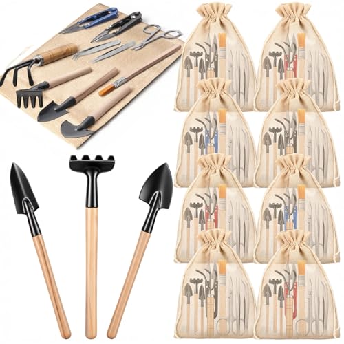 Set de jardinería mini para niños con 8 piezas y bolsa miniatura 1