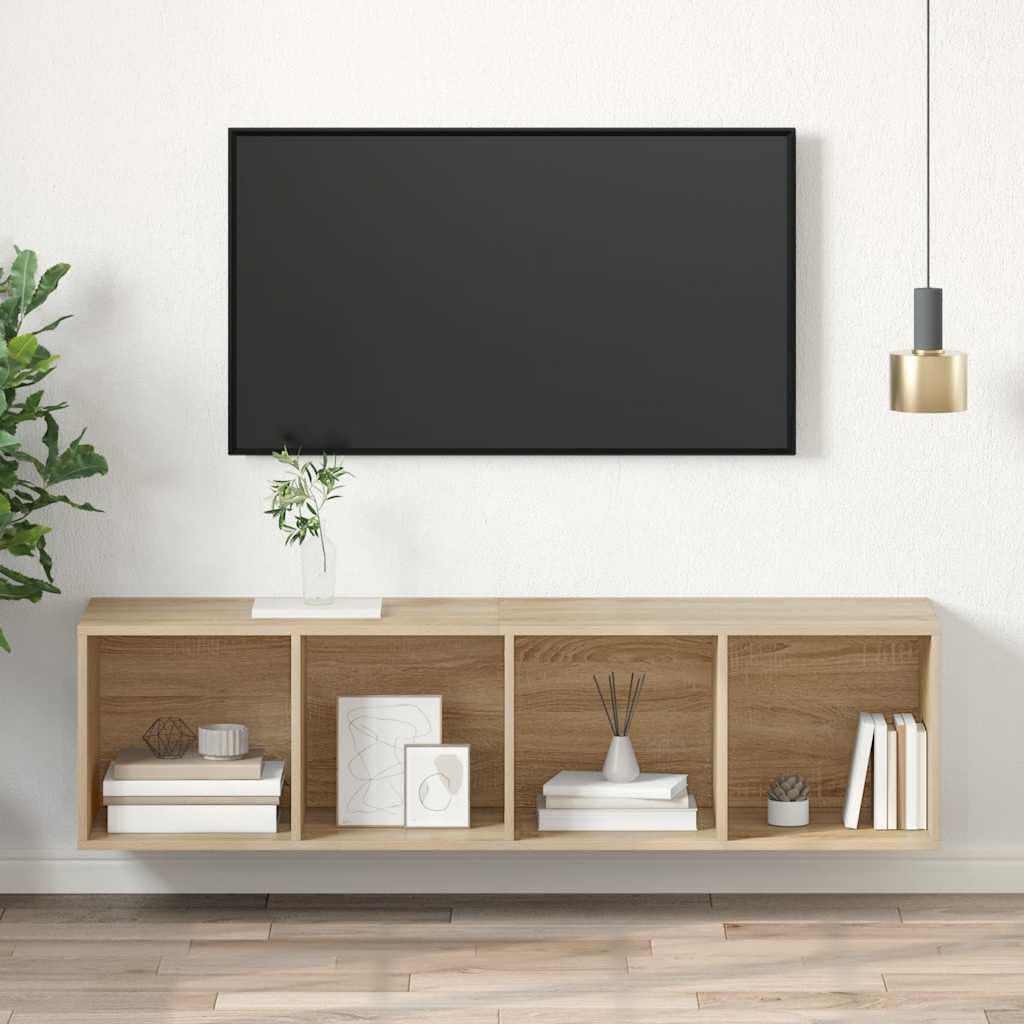 vidaXL - TV-Möbel - TV-Wandschrank Sonoma-Eiche 37x37x142,5 cm Spanplatte