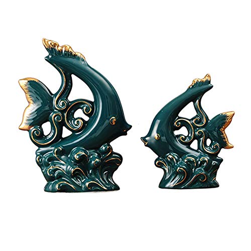Sculpture Décoration de Maison Poisson Rouge Idéal pour Buffet et Étagère