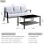HOOOWOOO Outdoor Patio Conversation Set of 2 Pieces with Modern Outdoor Couch 3-Seat Sofa Coffee Table Wicker Outdoor Furniture Bistro Set for All Weather,Light Gray Cushion