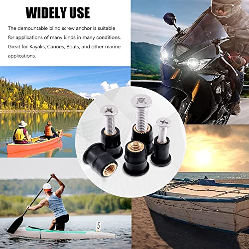 M4 M5 M6 Bolts and Nuts Set, 60Pcs Well Nut Expansion 304 Stainless Steel Hex Set Screws With Rubber for Motorcycle Kayak - Image 4