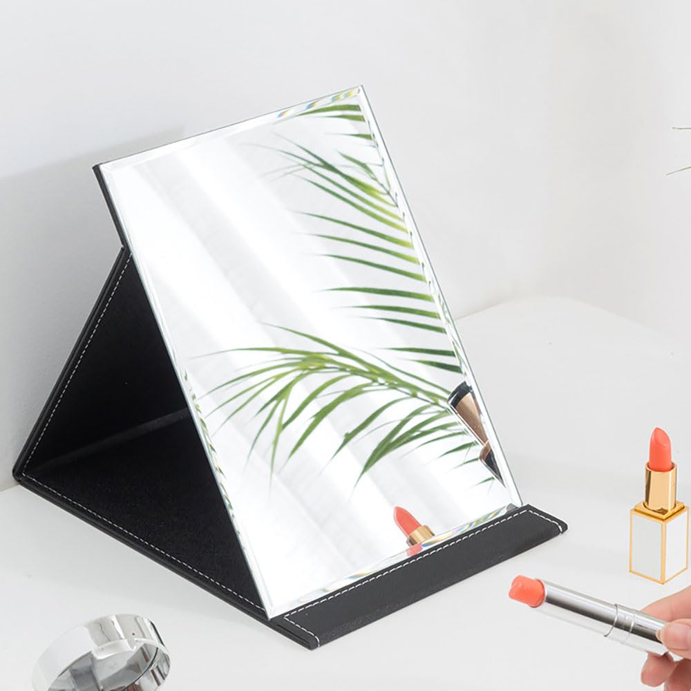 Sweet seven Large Portable HD Makeup Mirror - Multi Stand, Foldable, 10X7 Inch - Hands-Free Beauty Companion