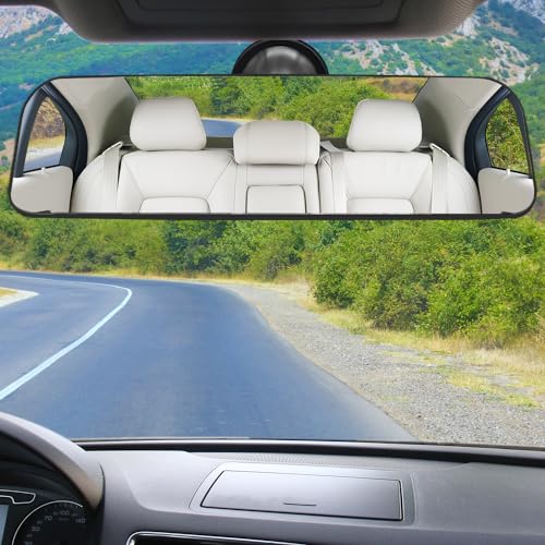 Rear View Mirror,Universal Anti-glare HD Adjustable Car Panoramic Rear View Mirror with Suction Cup(Widen the Field of View-Sector/Trapezoid/Rounded Rectangle) by LECAMEBOR - Image 5