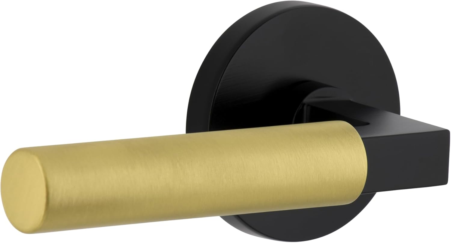 Viaggio 603076 – Palanca lisa Contempo de roseta de circolo simulada, latón satinado negro/satinado