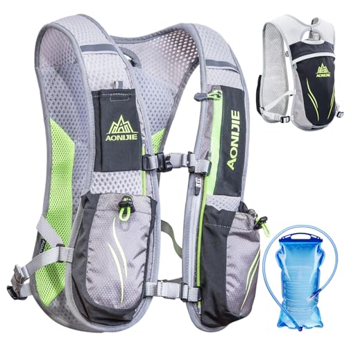 Image of TRIWONDER Running Vest for Men Women Hydration Backpack Water Pack 5.5L Lightweight Runner Marathon Trail Hiking Cycling Jogging Sport Gym (02 Black&Grey 5.5L - with 1.5L Water Bladder)