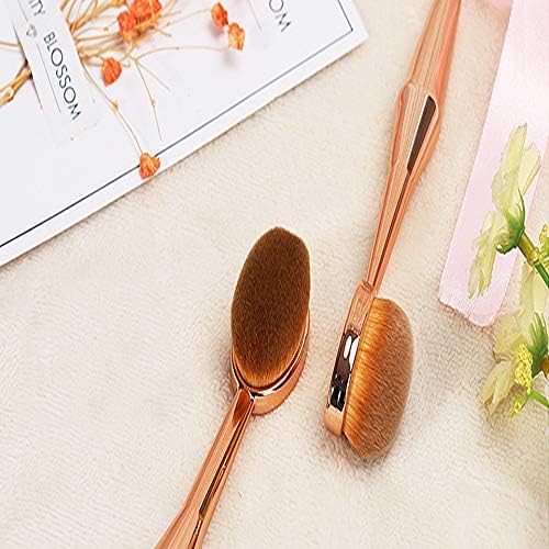 CAILI 2 pcs Makeup Brush, Toothbrush Type Foundation Brush, Multi-function Professional Makeup Brush for Foundation, Blush, Concealer, Eye Shadow (Rose Gold)