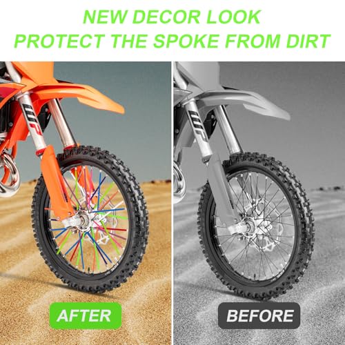 Image of 150 PCS Spoke Skins Spoke Covers 10 Colors Bicycle Spoke Covers Plastic Bike Wheels Cover Decoration Protector Rim Wraps Protector for Dirt Bike Motocross Motorcycle Bicycle Wheelchair Accessories