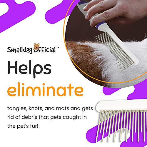 Smalldog Official, Tangles Be Gone Steel Metal Dog Comb for Brushing Small and Toy Breed Dogs, to Groom and Remove… - Image 6