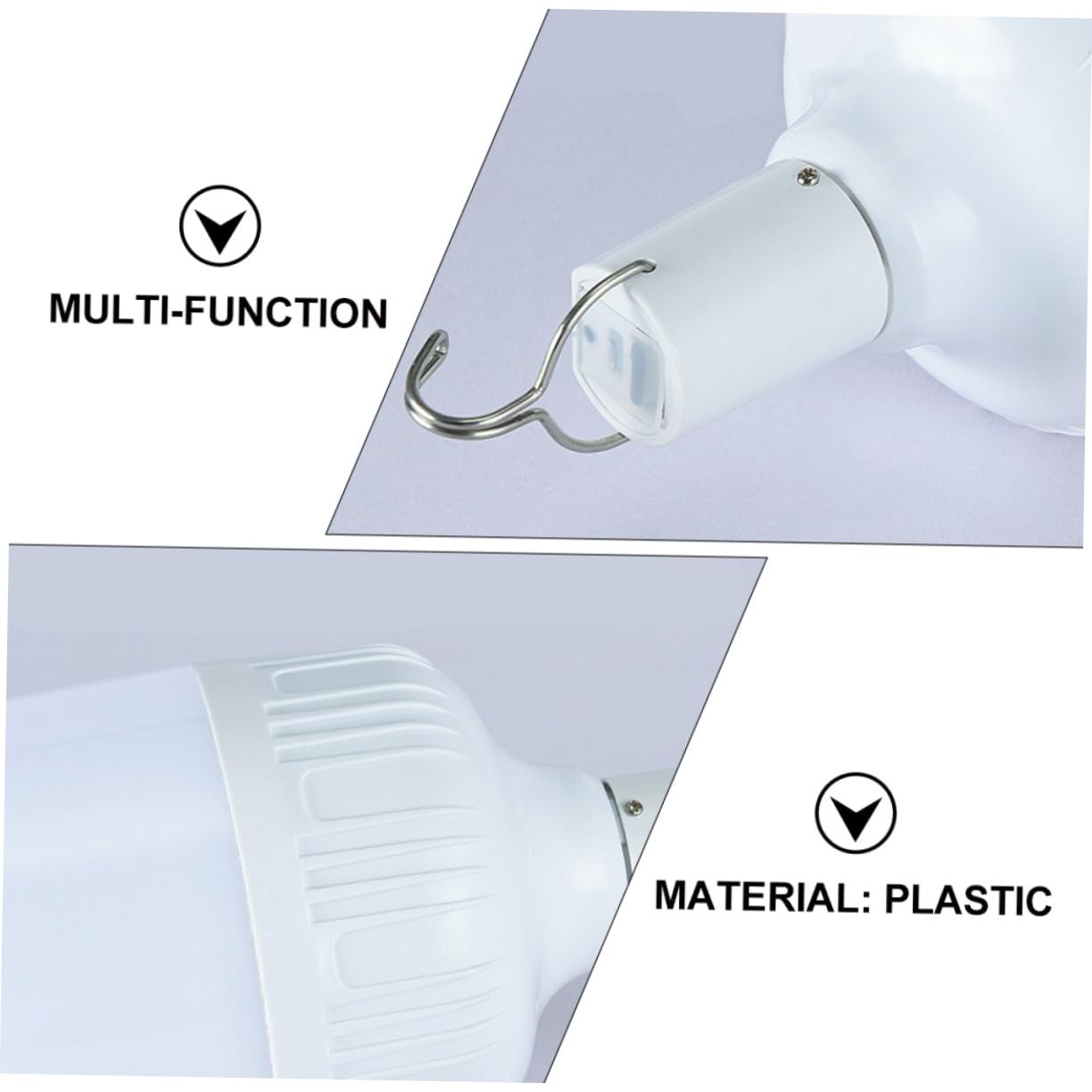 Lampe de Tente Rechargeable LED 100w 3 Niveaux de Luminosité, Batterie 1200mah, Plastique Blanc, pour Camping en Plein Air et Pêche de Nuit