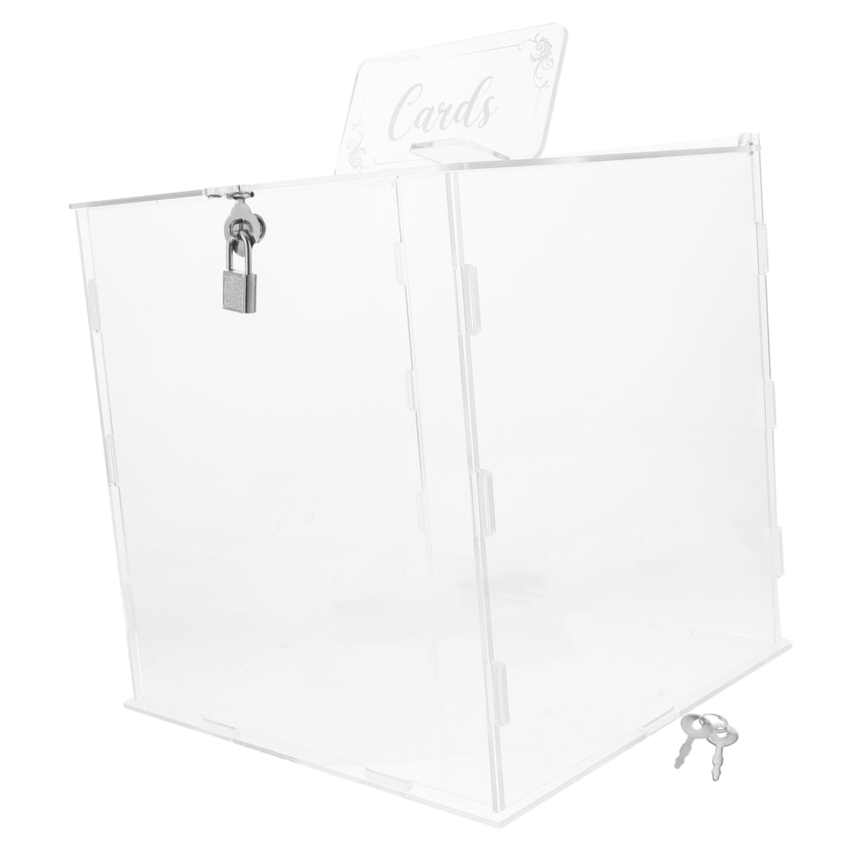 DOITOOL Wedding Card Boxes Lock Acrylic Card Box for Party Graduation Birthday Receptions