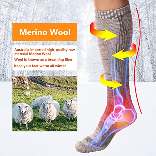 Novayard Wool Ski Socks, Cold Weather Socks For Snowboarding Thermal Knee-High Winter Warm Socks #TOP1