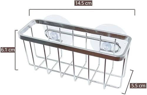 Miniatura 3 de Andy's Orchids Estante de esponja de acero inoxidable 304 con ventosas para organización de cocina y baño, estante de drenaje de metal y soporte de