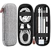 AGPTEK Case Holder for Apple Pencil, Slim PU Leather Carrying Case Pouch Cover Compatible with Apple Pen Accessories, USB Cable, Earphone,Samsung Stylus iPad Pro Pen/Pencil, Recording Pen, Gray