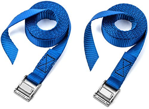 Two Pack of Premium Lashing Straps by Vault - 12 Ft Long – Rated 250 Lbs - Perfect Tie Down Strap for Kayaks Carriers, Moving Canoes, and Roof Racks - Great Accessory to Go with Ratchet Tie-Downs