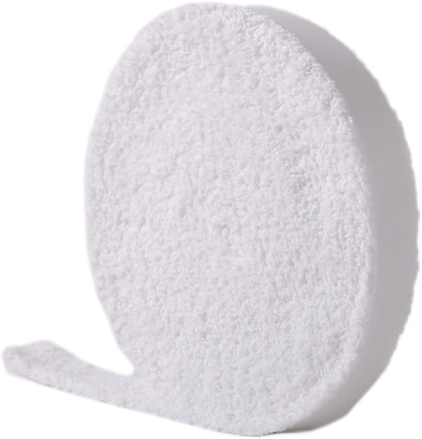 Towel Overgrip Roll 10M Cotton for Tennis Racket Sweat Absorb(white)