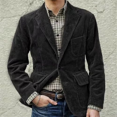 Men's Wedding Blazer Business Casual Corduroy Jackets Lapel Single Breasted Coats3