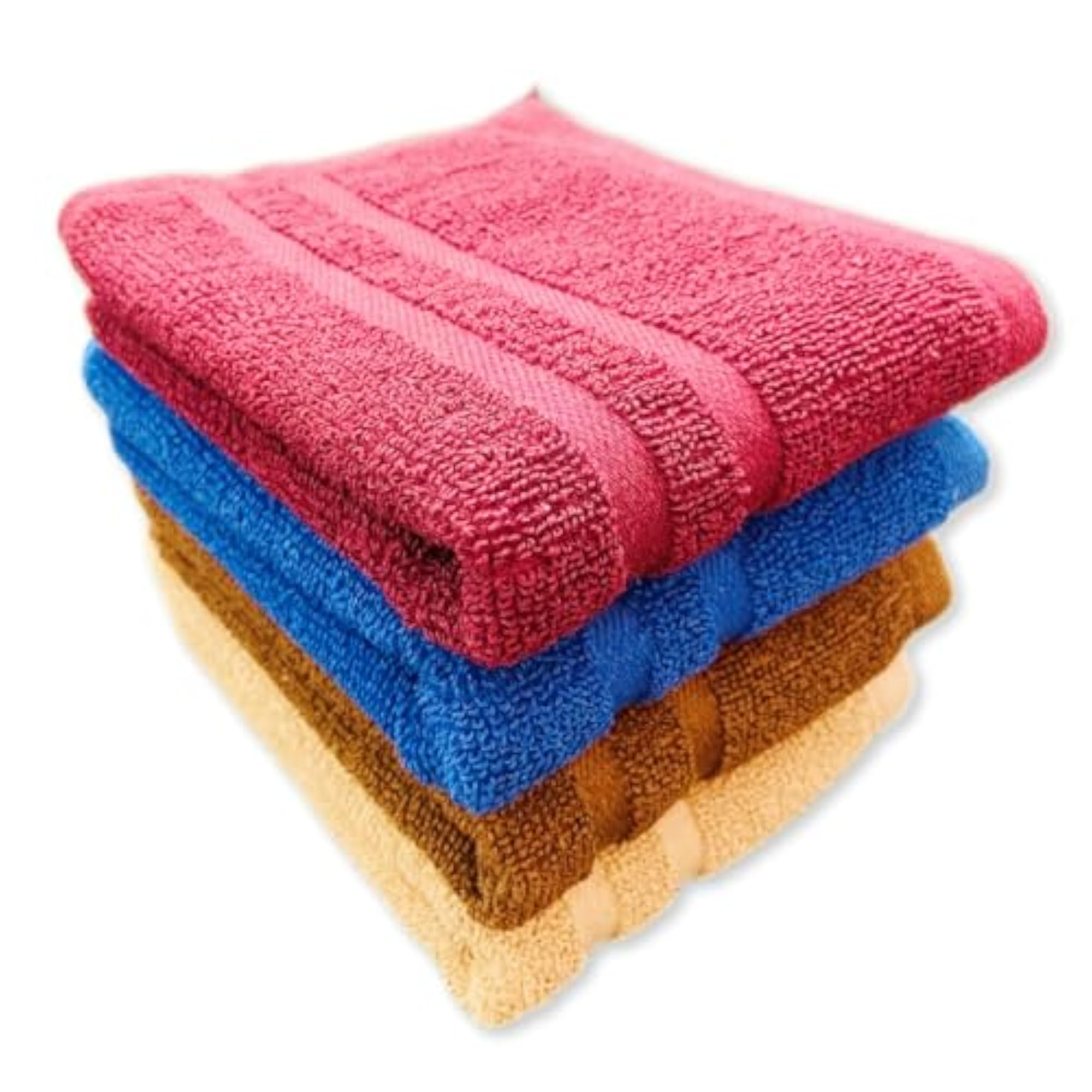 Pure Cotton Hand and Face Towel Set of 4, Assorted