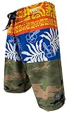 Hawaiian Island Creations (HIC) 20' UA HUKA 8 Way Stretch Boardshorts, Multi, 36