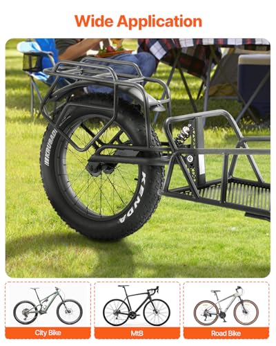 image for VEVOR Bike Cargo Trailer, 70lbs Load Capacity, Bicycle Trailer with 20