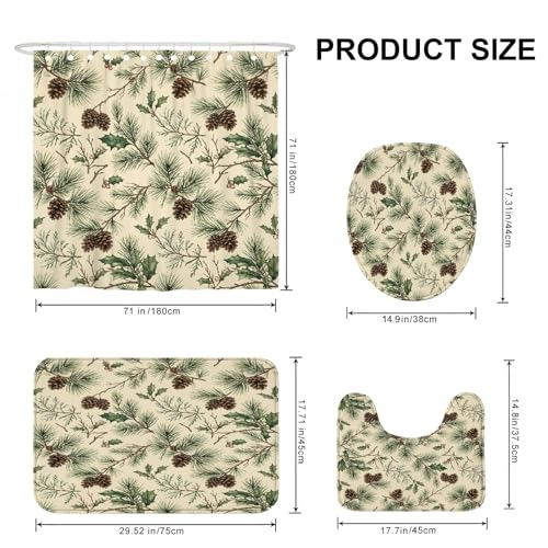 Rideau de douche imperméable en polyester vert 183x183 cm - 3