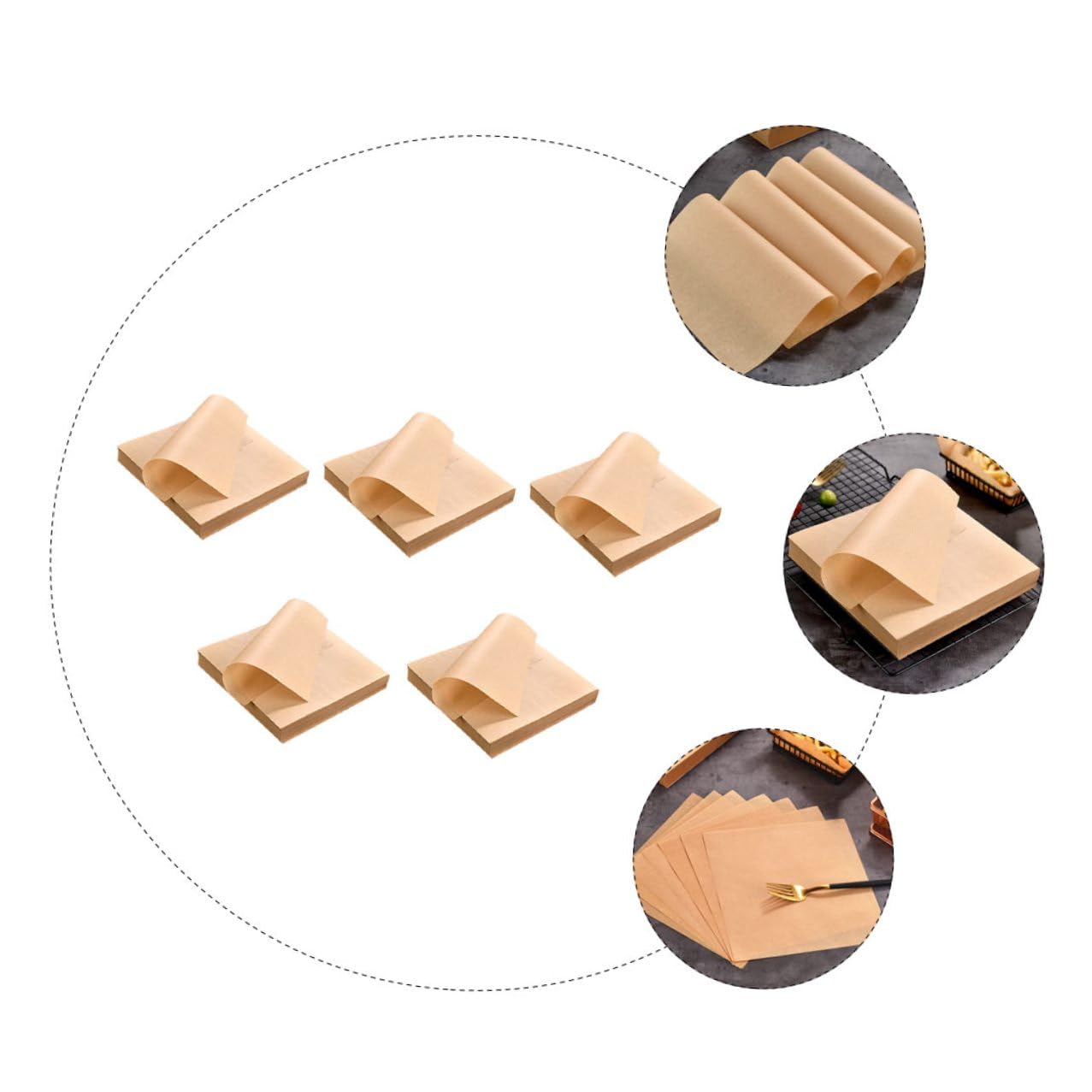 Papel Antigrasa para Alimentos 500 Hojas Kraft Khaki, Compacto