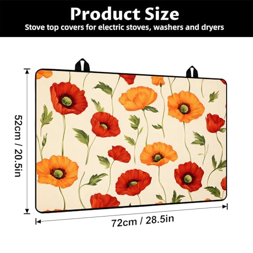 Image of BVBOX Stove Top Cover for Electric Stove, 28 inch x 20 inch Glass Cooktop Protector Mat with Hanging Loops, Anti-Scratch Non-Slip Dish Drying Mat, Washable Countertop Pad