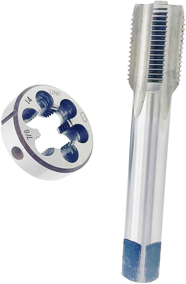 7/8"-14 UNF Tap and Die Set 7/8-14 Tap RH Right Hand Machine Tool, 7/8x14 Tap Die RH 7/8-14 Die Right Hand Cutting Machine Screw Straight Fluted