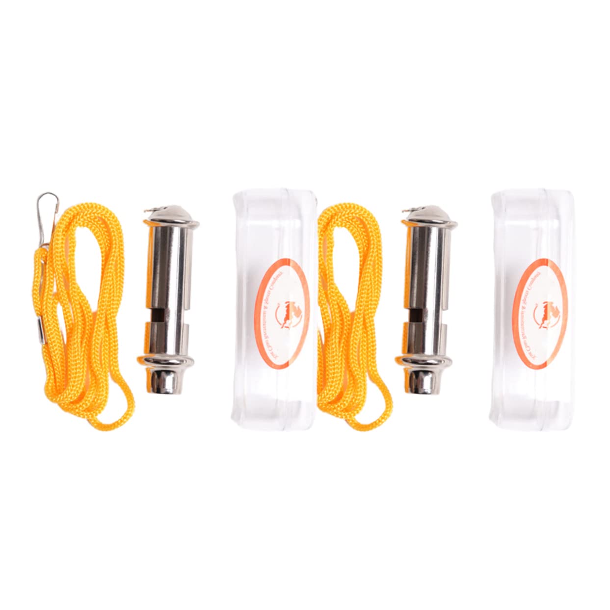 SUPVOX 2 Pack Stainless Steel Outdoor Emergency Whistles High Frequency Survival Whistle for Hiking Camping Sports and Safety