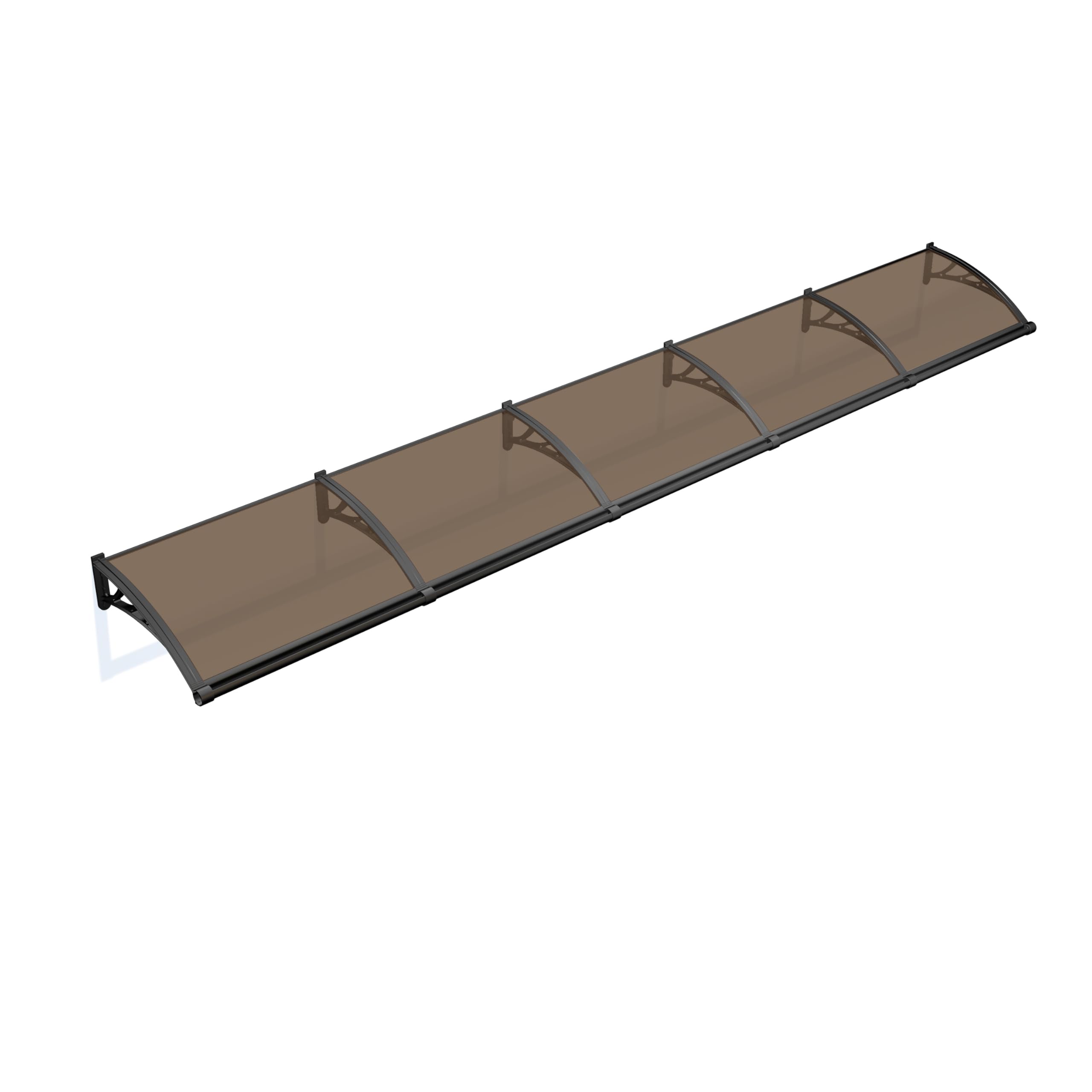 Flankre Marquesinas Exterior para Puertas y Ventanas 80x345cm, El Panel está Fabricado en policarbonato, es Resistente al Agua, a los Rayos solares y a la Intemperie.(marrón)