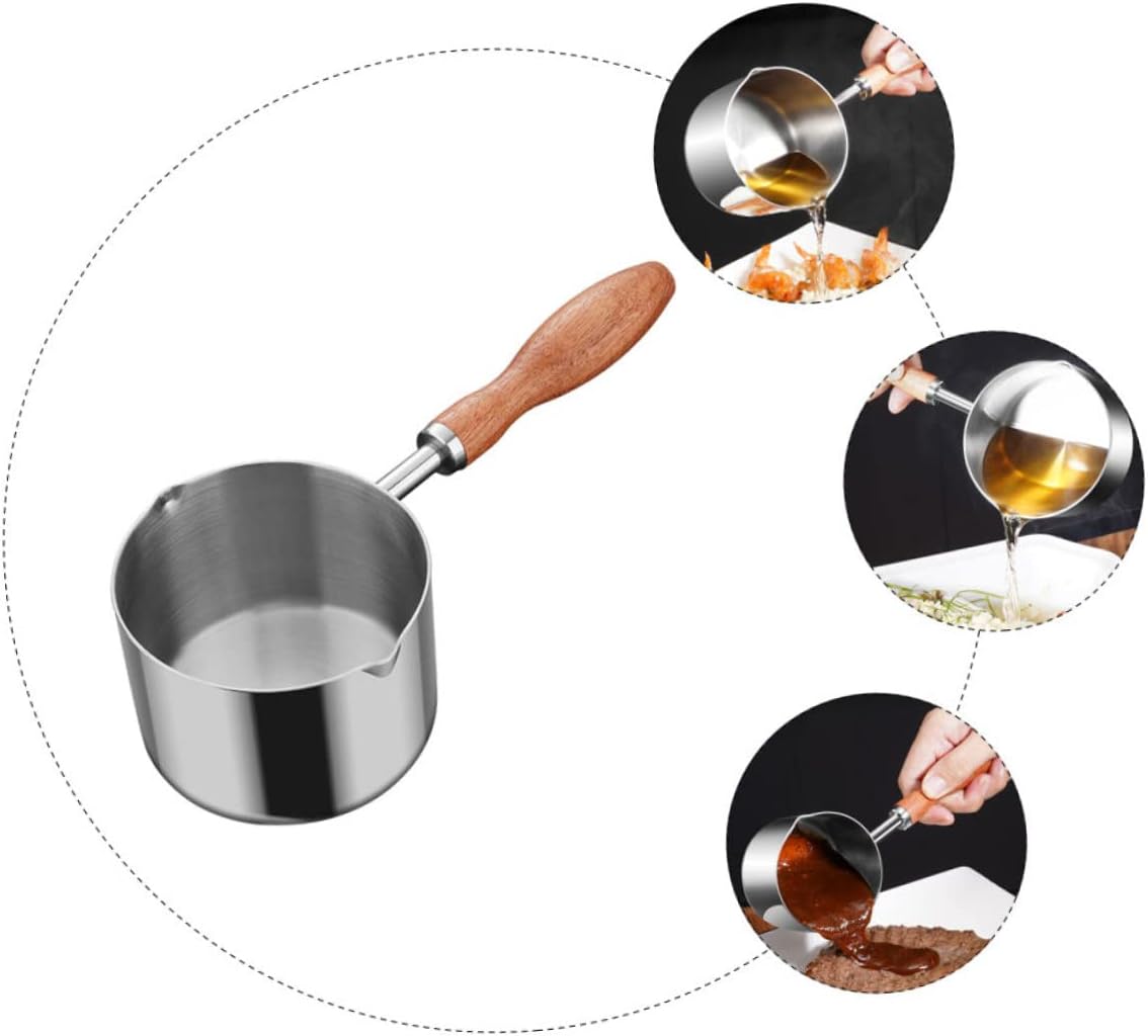 Oil Pan Mini Candy Mini Heater Stainless Steel Saucepan Steaming Pot Candle Making Pot Chocolate Melting Oil s for Cooking Deepen Soup Pan Coffee Cheese Cooking