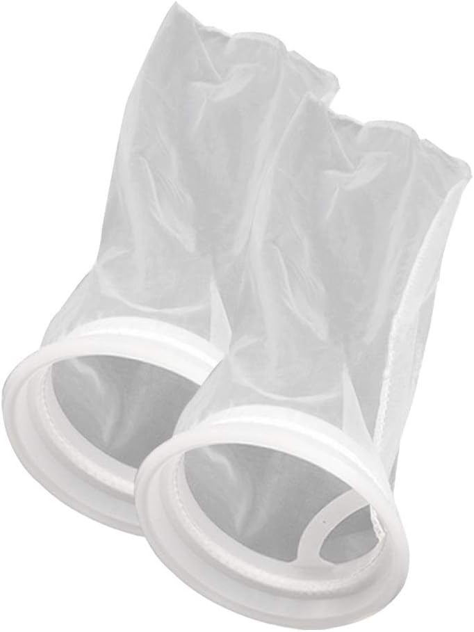 EllieMica Large Aquarium Filter Bags 7 Inch Opening x 17Inch Long Nylon Filter Socks 75 Micron Felt Filtration Fish Tank Sump Filter Sock 2Pack