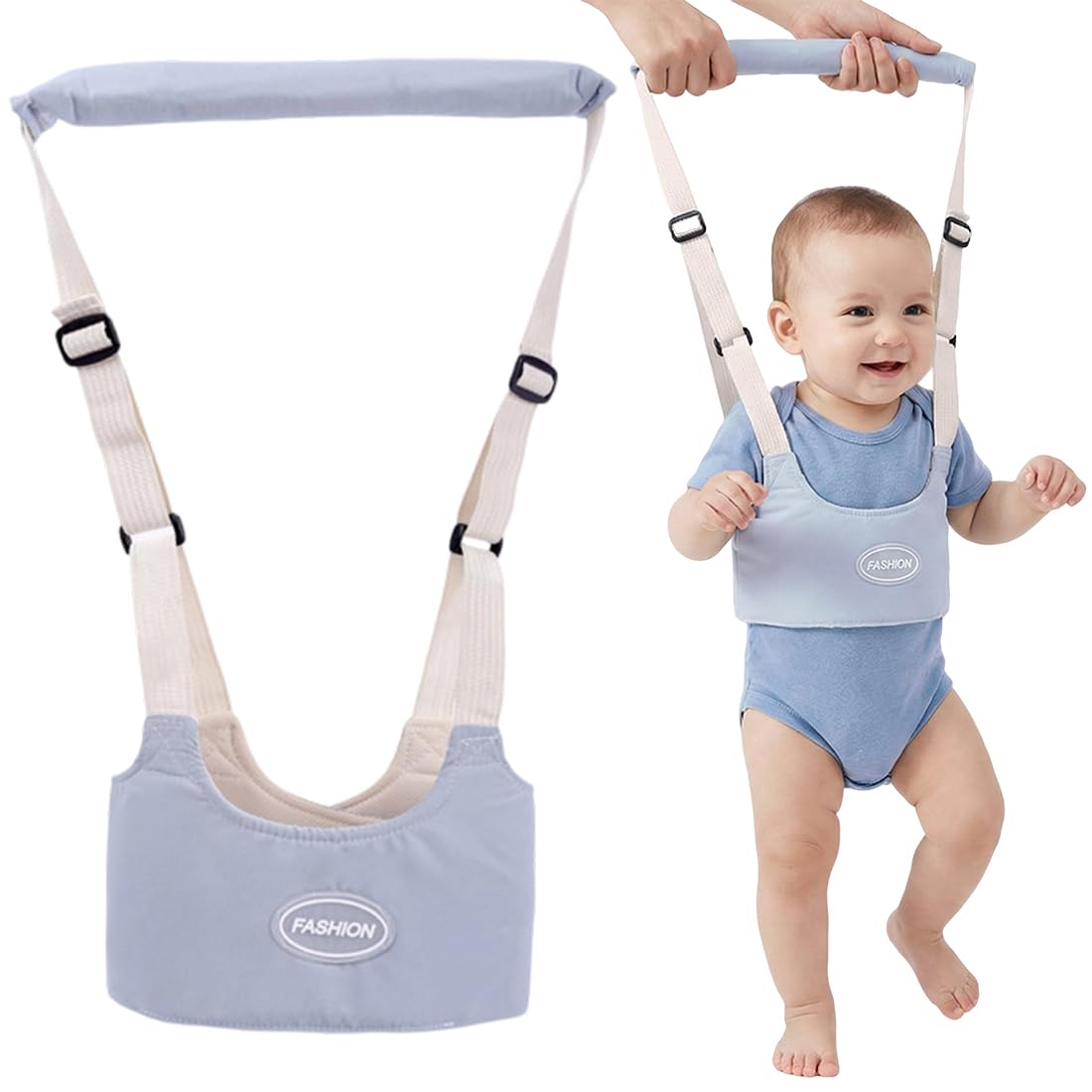 GWEOR Arnes bebe para caminar Correa Bebe Para Caminar, Ajustable Arnés de Seguridad Bebe con Hebilla de Seguridad Diseño de Malla Transpirable Arnes Bebes, Cinturón de Andador a Pie de Caminado, Azul - 2