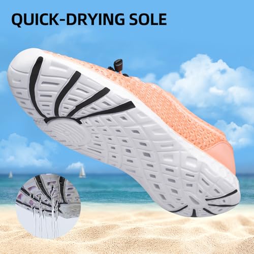Image of DOUSSPRT Women's Water Shoes Quick Dry for Beach Swim Pool Fishing | Adult Breathable Summer Walk Aqua Sandals for River Athletic Boating Kayaking Diving Sport