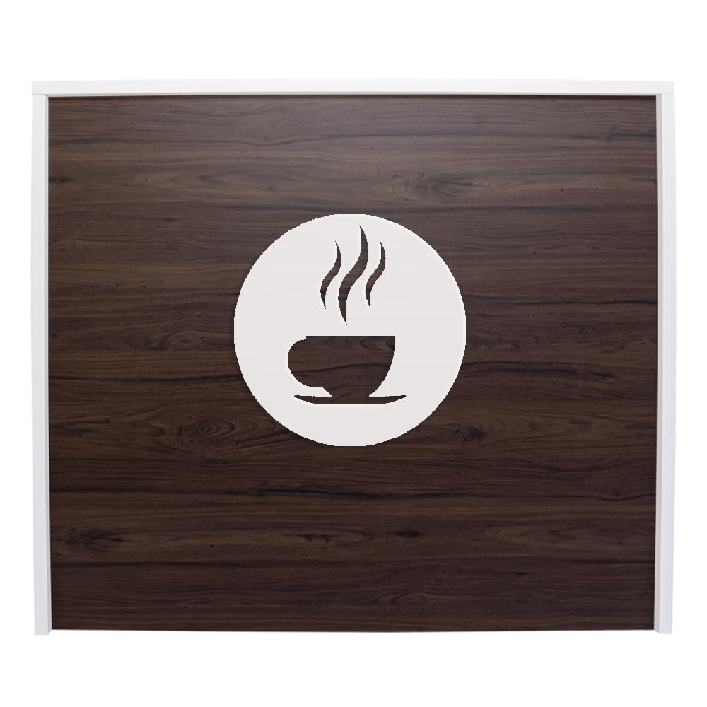 Table de réception pour café, hôtellerie, bar, restaurant, comptoir avec design en relief (120 cm de large, noyer)