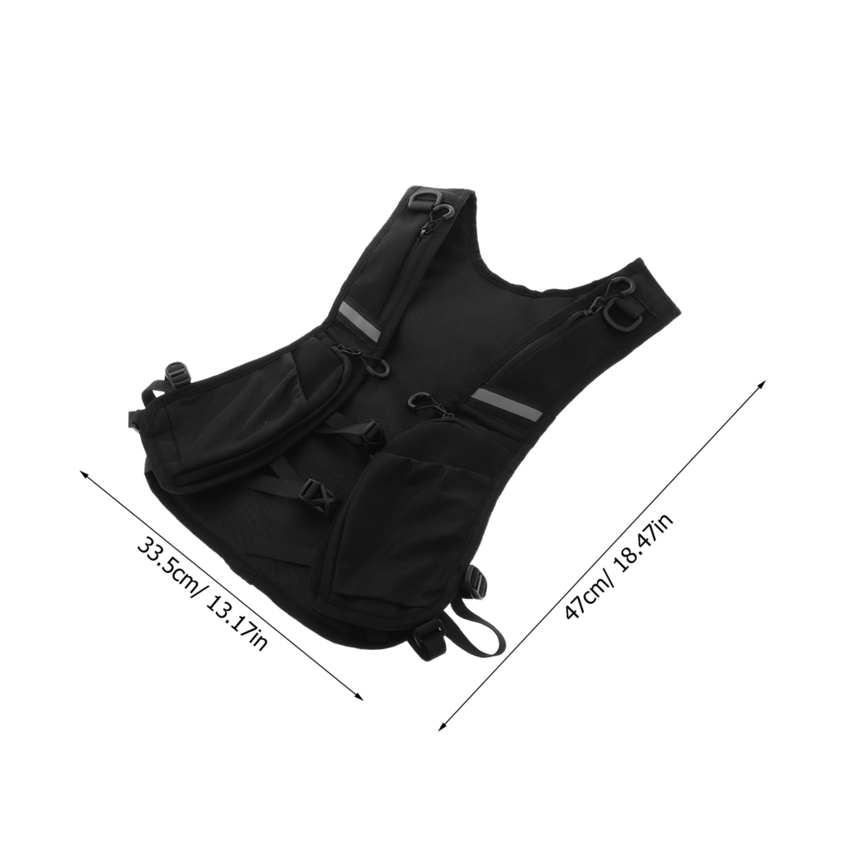MUCKLILY Functional Style Work Vest Runner Vest for Women Outdoor Accessory Night Running Gear Cycling Chest Bag Reflective Visibility Running Gear Safety Jacket Polyester Black