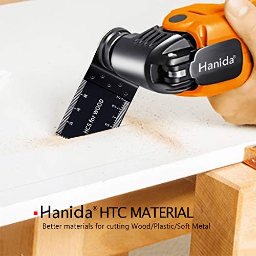 Hanida 35pcs Wood Oscillating Multitool Quick Release Saw Blades Compatible with Fein Multimaster Porter Cable Black & Bosch Decker Dremel Craftsman Ridgid Ryobi Makita Milwaukee Dewalt Rockwell - Thumbnail 2