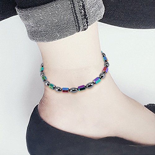 Magnetic Anklet, Hematite Stone Ankle Bracelet, Health Care Weight Loss Jewelry for Men