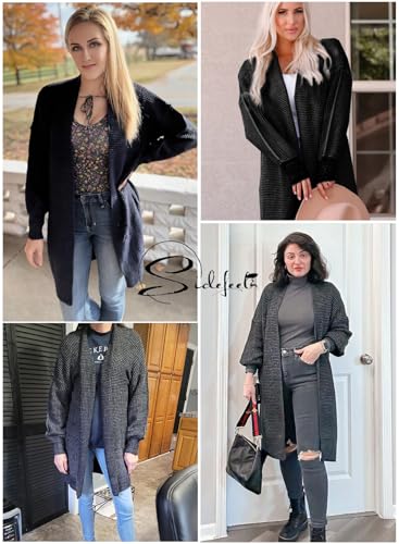 Image of Sidefeel Cardigan Sweaters for Women 2026 Fall Outfits | Soft Cozy Warm Cardigans, Checkered Long Sleeve Open Front, Chunky Knit Oversized Sweater Coats, Casual Office Wear